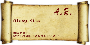 Alexy Rita névjegykártya