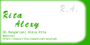 rita alexy business card